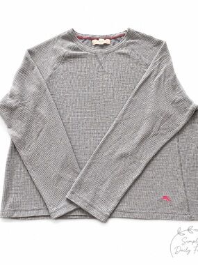 Tommy Bahama Gray Waffle Knit Thermal Pullover XXL